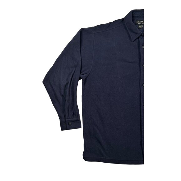 EDDIE BAUER Shirt Men's Snap-Up Fleece Long Sleeve Collared Notched Blue Large - Picture 3 of 11